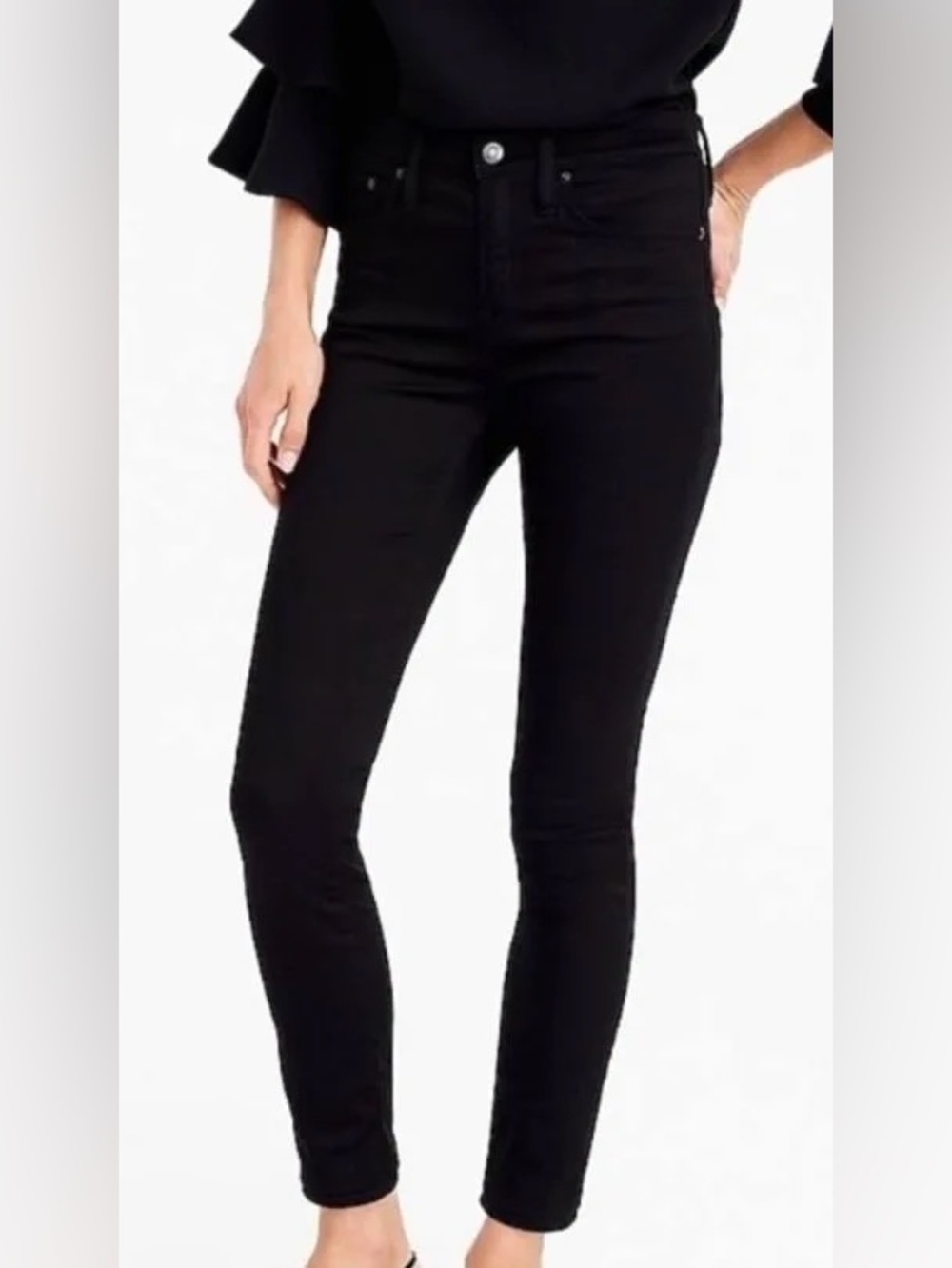 J Crew 9 inch high rise black toothpick jeans size 31